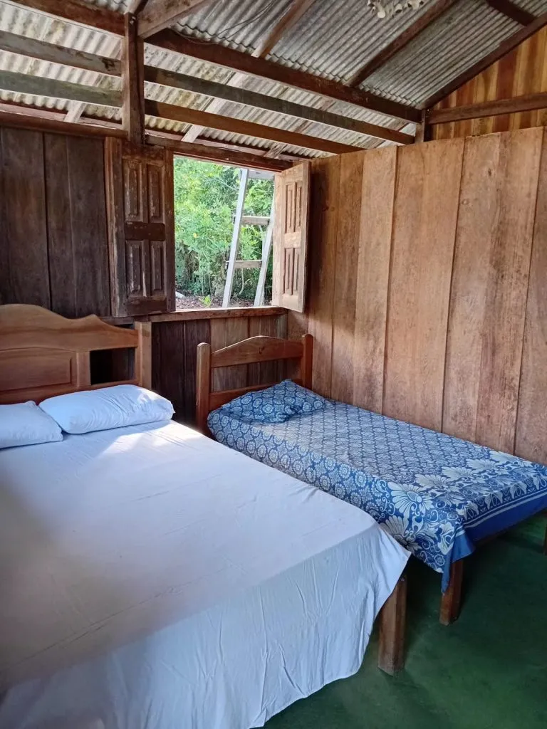 A simple guest room at the forest lodge
