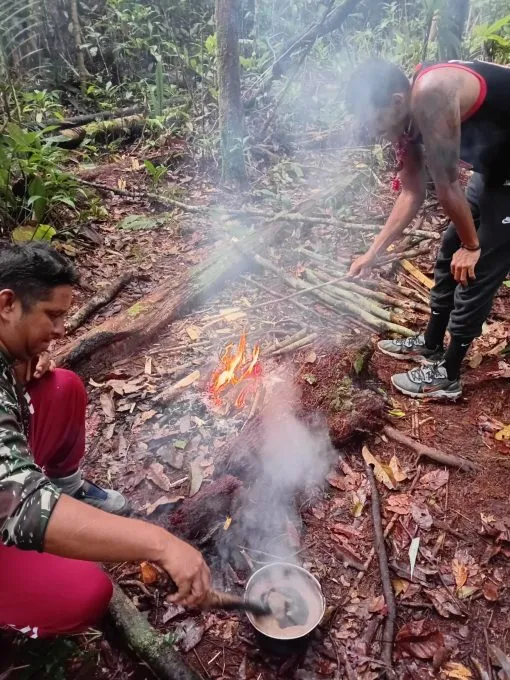 Learning practical fire and camp skills during the survival journey