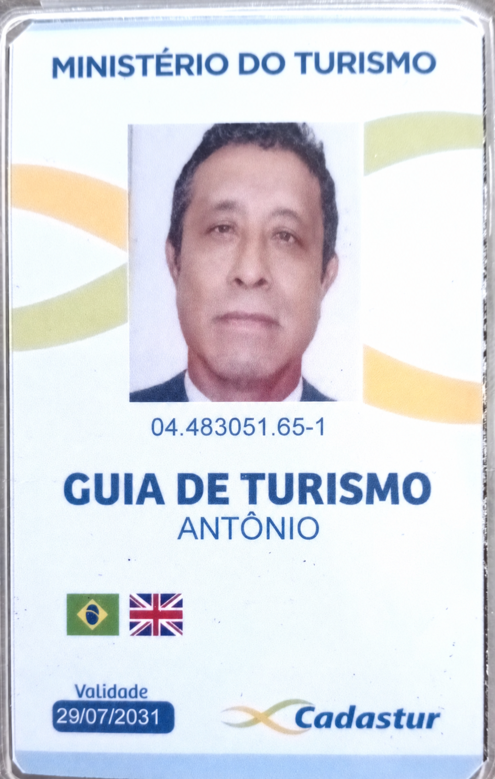 Antonio’s official Cadastur tourism guide card
