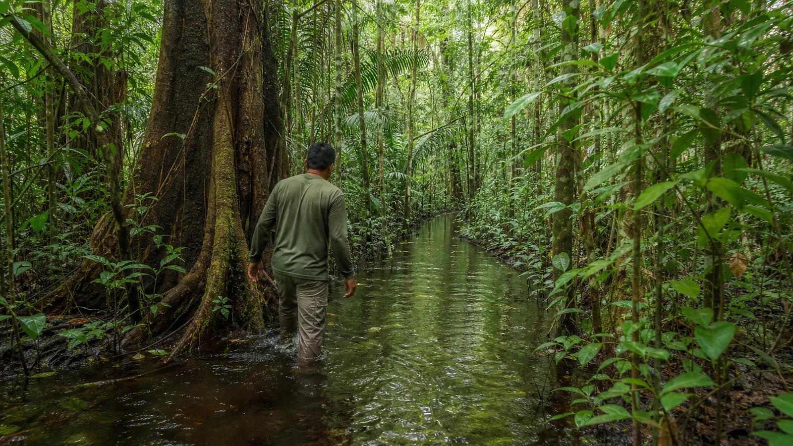 Flooded Amazon forest during the high-water season